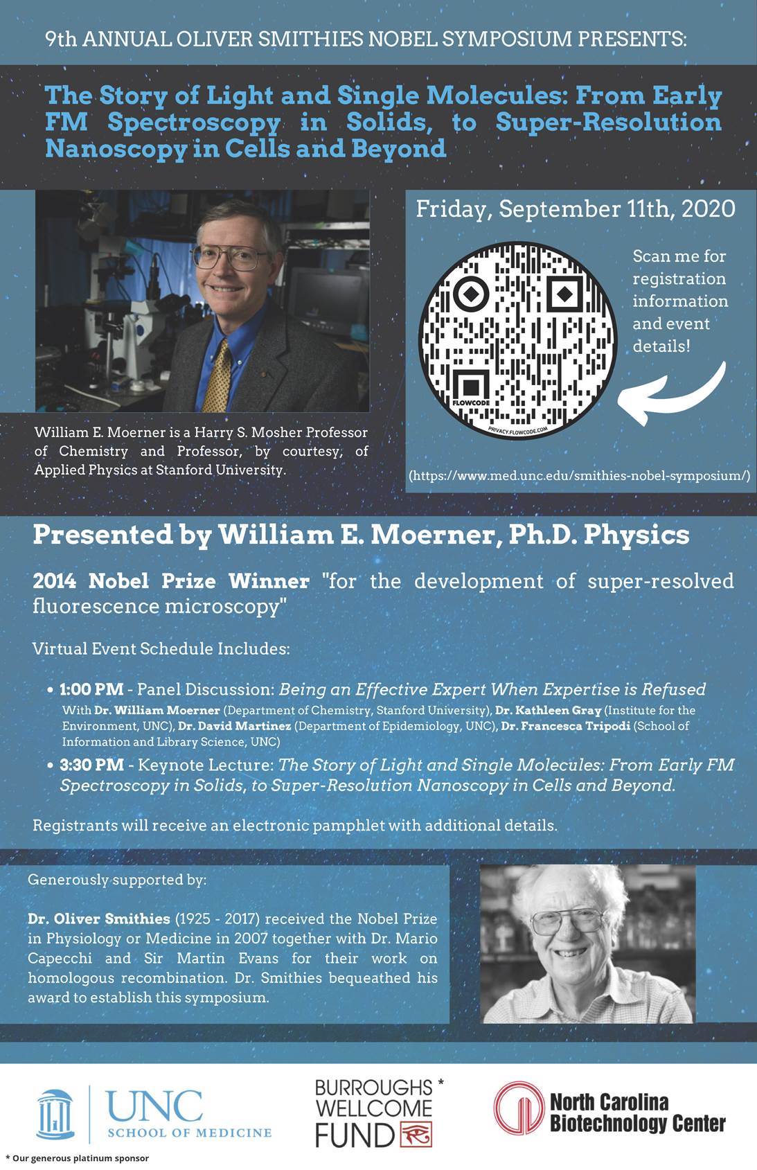 poster for 9th Annual Oliver Smithies Nobel Laureate Symposium