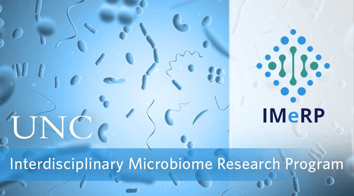 microbiome on blue background