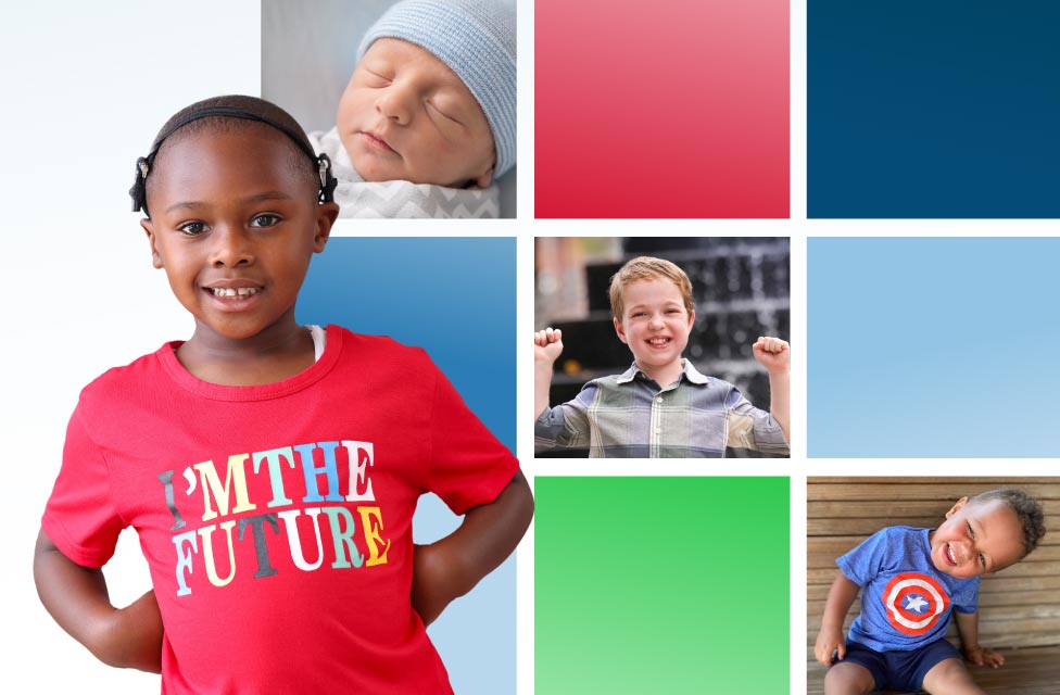 collage of happy children